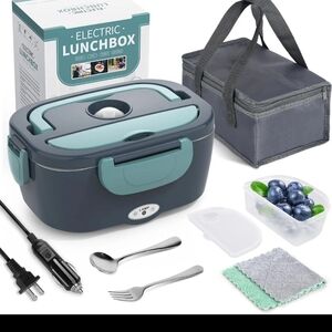 Electric Lunchbox with Gray and Blue Design